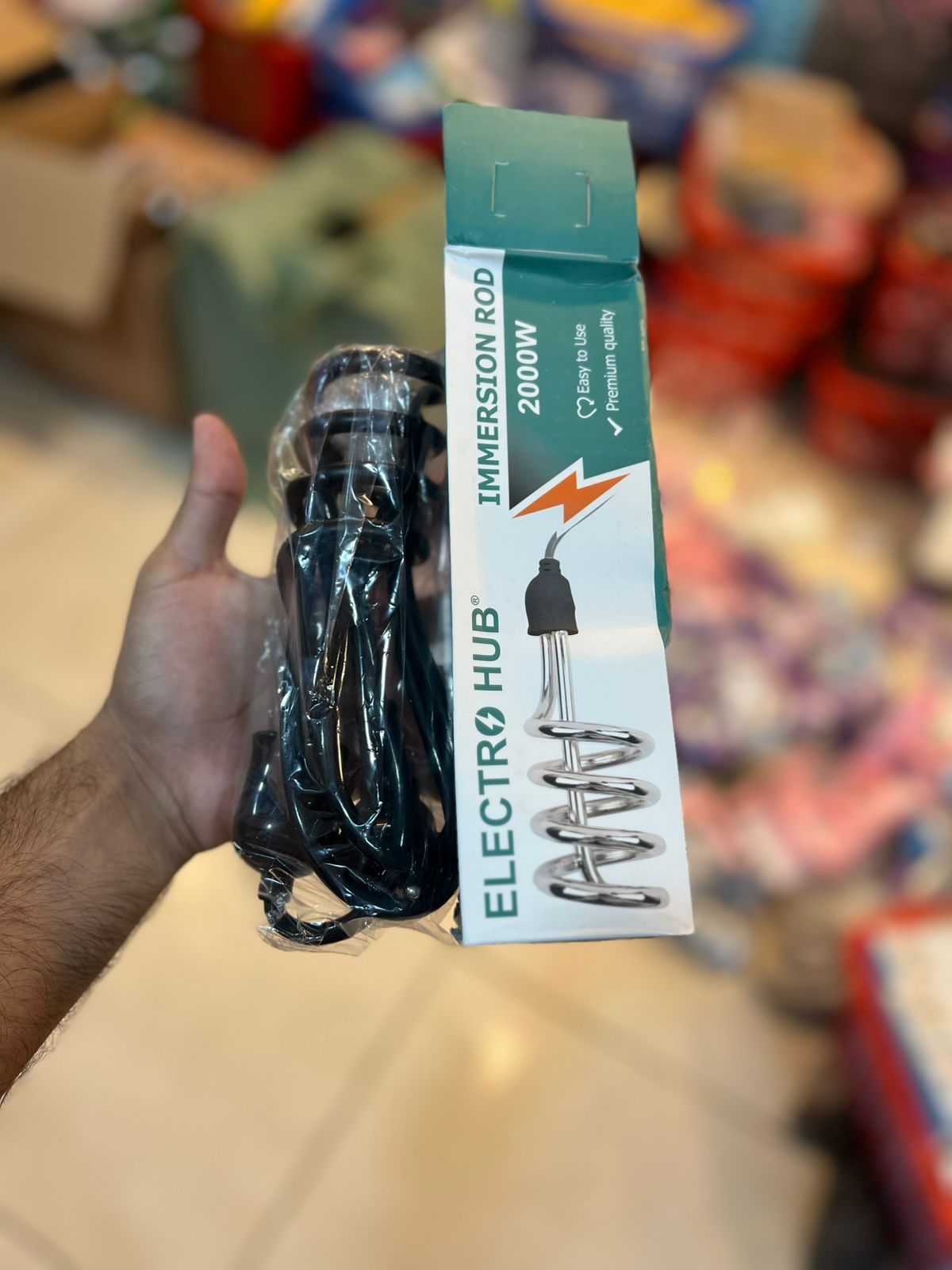 Electro Hub Electric Immersion Rod for Fast Water Heating (2000W