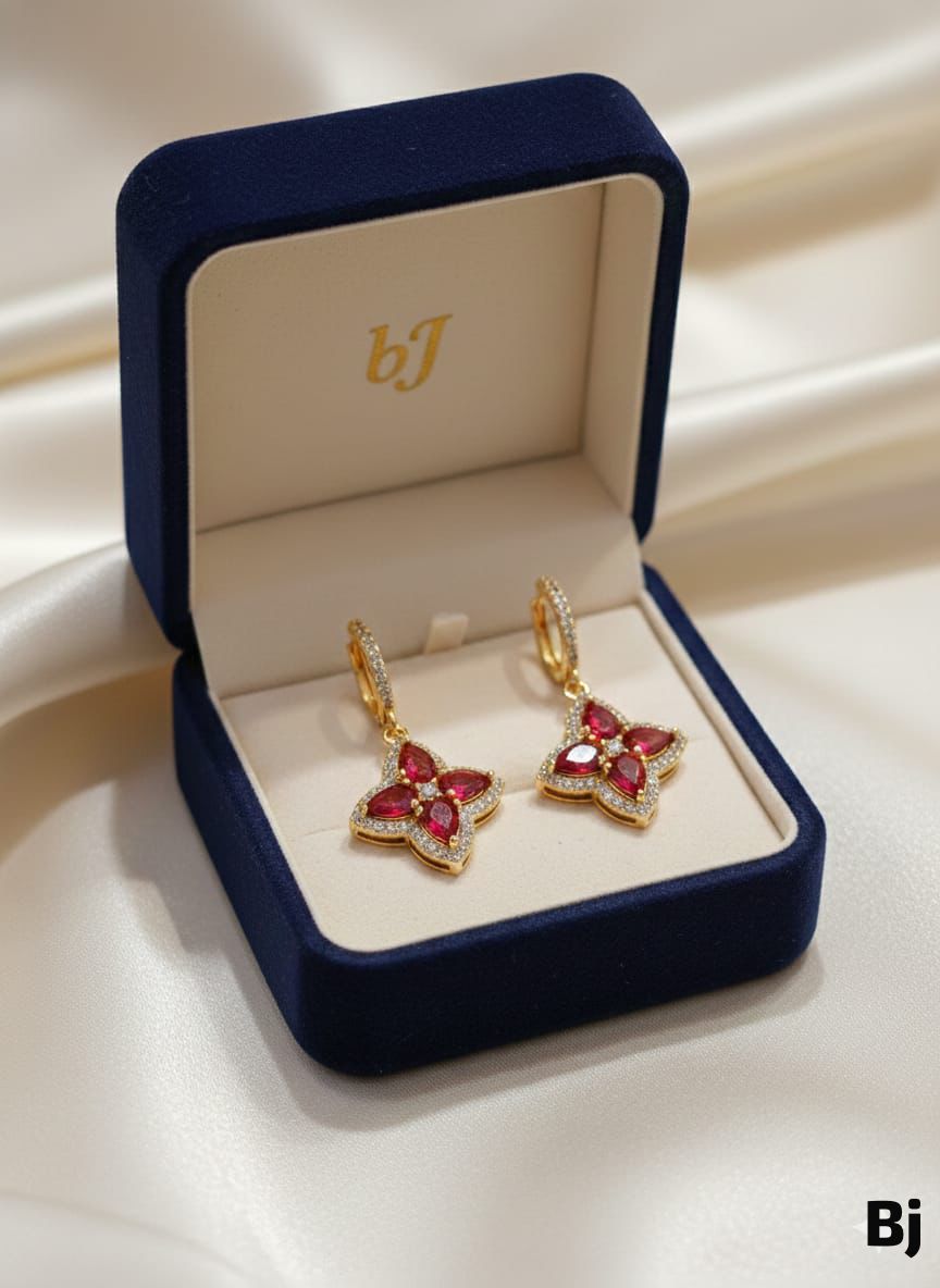 Delicate Micro Zircon Balli Style Stud Earrings