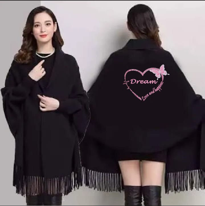 Women's Bat-Wing Style Printed Fleece Shawl Collection