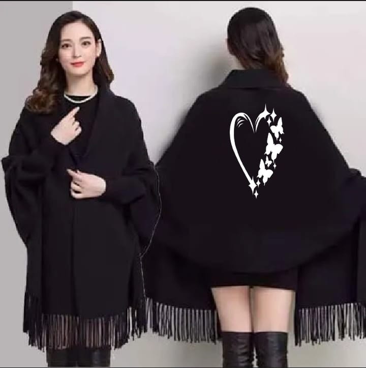 Women's Bat-Wing Style Printed Fleece Shawl Collection