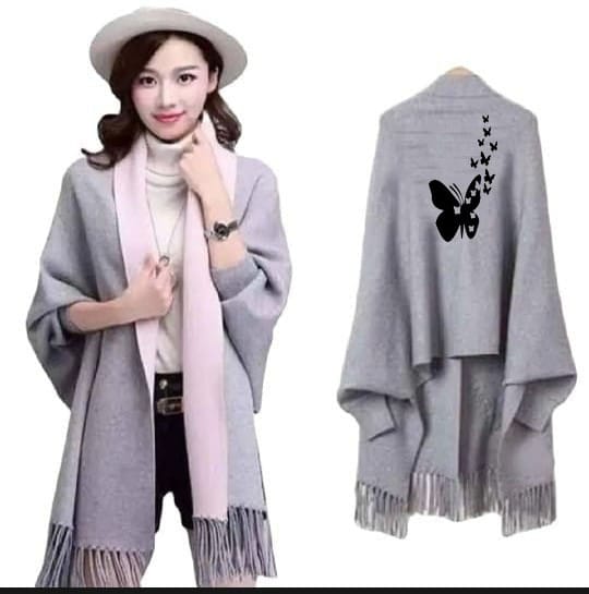 Women's Bat-Wing Style Printed Fleece Shawl Collection