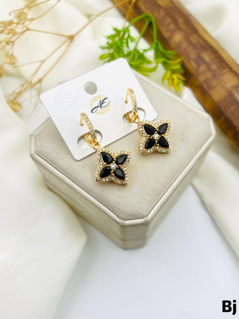 Delicate Micro Zircon Balli Style Stud Earrings