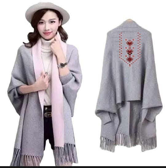 Women's Bat-Wing Style Printed Fleece Shawl Collection