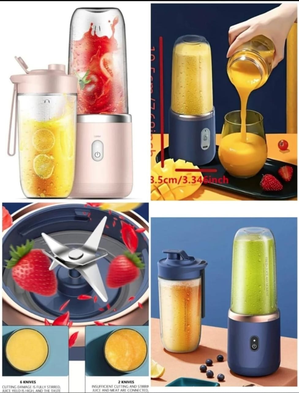 Portable rechargeable juicer, blender with glass