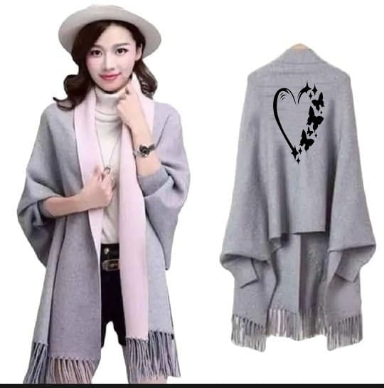 Women's Bat-Wing Style Printed Fleece Shawl Collection